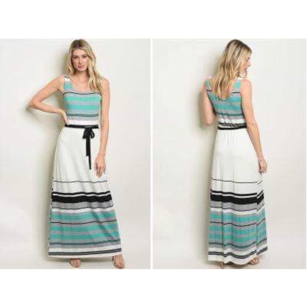 Lelis Boutique Brand Maxi Stripe Dress Tie Belt - Picture 3 of 5